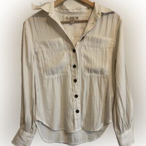 Women's Cream Button-Up Shirt